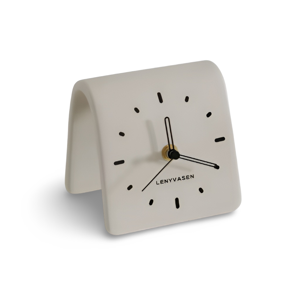 Nowoczesny Ceramiczny Zegar na Biurko 11.8cm - Matowy Brąz Elegancki Element Dekoracyjny 12