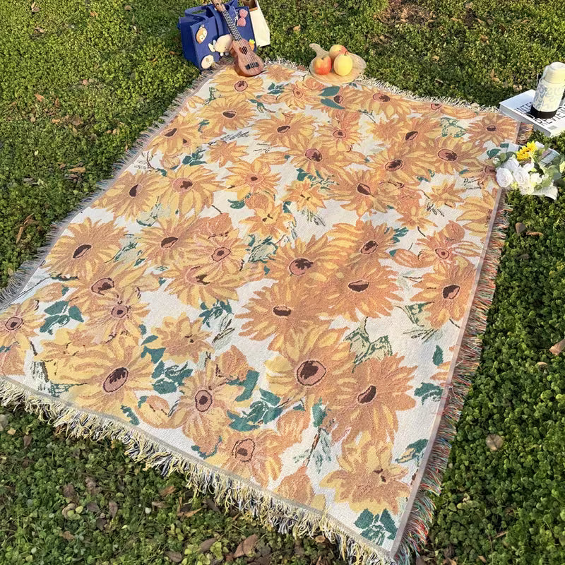 Nowoczesny Koc Piknikowy 180x230 cm – Wodoodporny, Kwiatowy Wzór, Lekki Do Użytku Na Zewnątrz 7