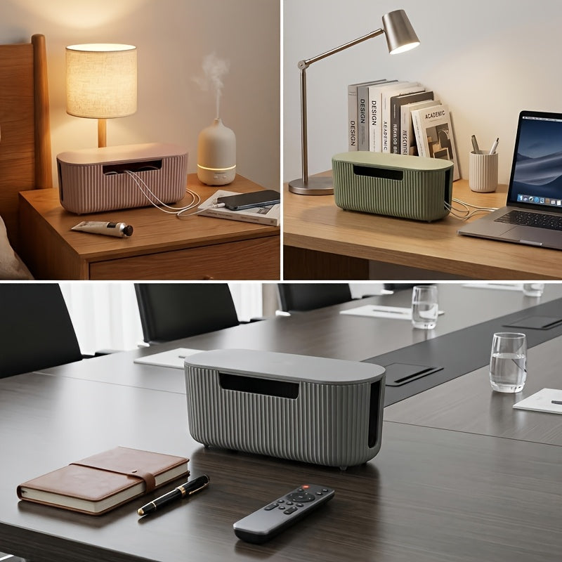 Nowoczesny organizer na kable 29,5x11,4 cm – trwałe tworzywo z wentylacją, minimalistyczny design do biura i domu 6