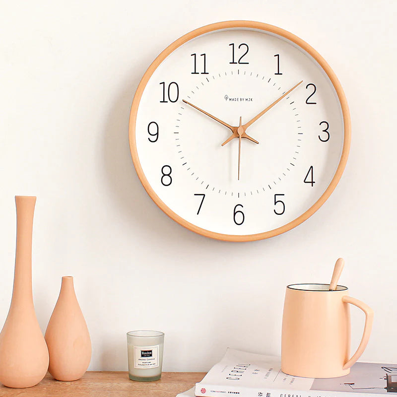 Nowoczesny zegar ścienny z drewna – Ø 30 cm – Cichy i bezgłośny mechanizm – Skandynawski design – Naturalne drewno 8