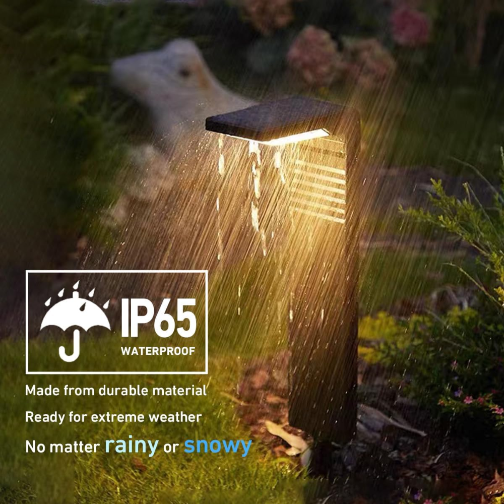Lampa Solarna Ogrodowa LED – Wodoodporny Słupek Oświetleniowy IP66 do Ścieżek, Ogrodu i Podjazdu