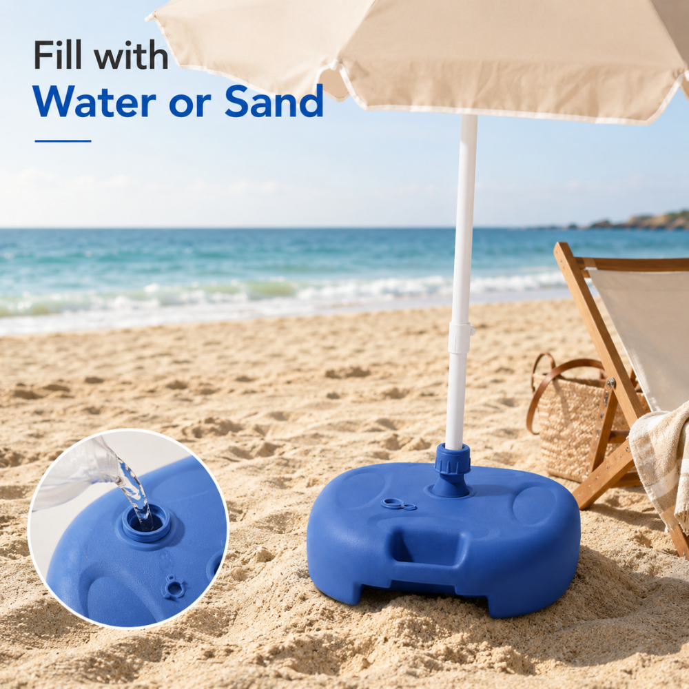 Plastikowa podstawa do parasola, 40 x 40 x 25 cm, do wody lub piasku, do ogrodu, na patio, na plażę 2