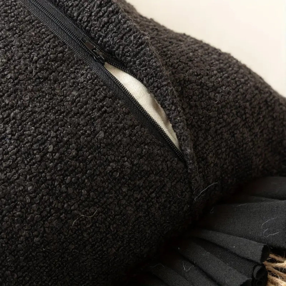 Poszewka na poduszkę z mieszanki mikrofibry w stylu boho – Dekoracyjna poszewka na poduszkę na sofę z frędzlami i pasiastym wzorem do sofy, łóżka i salonu 5
