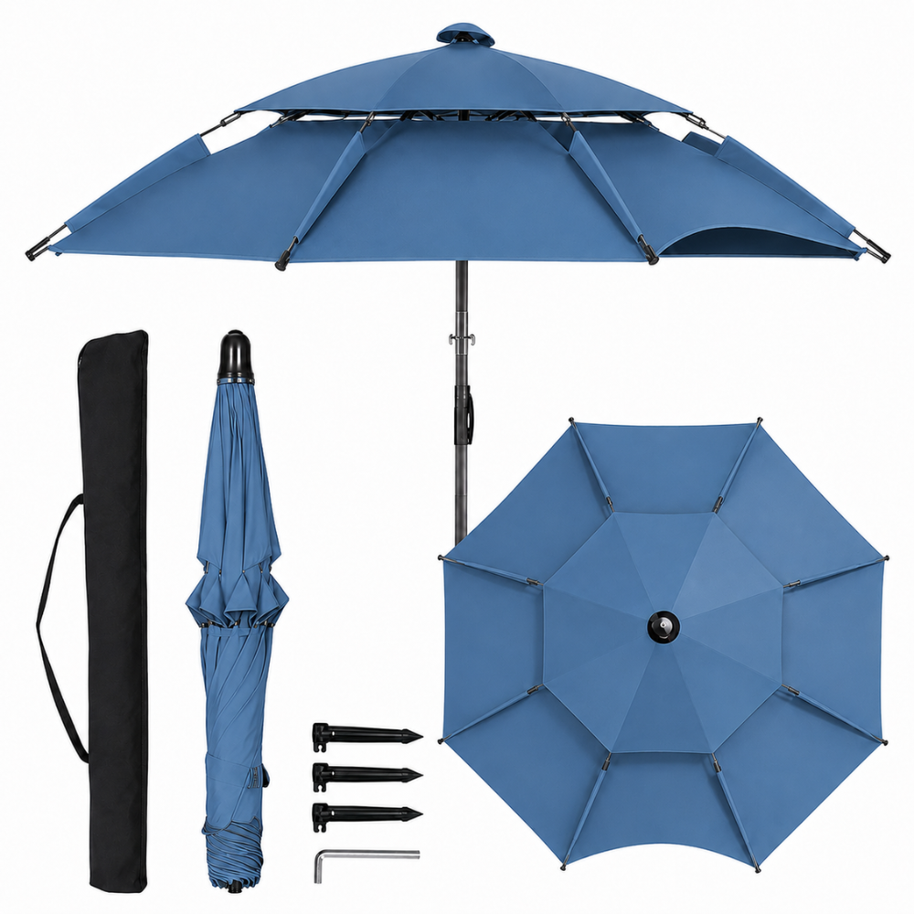 Regulowany parasol ogrodowy 2 m, 2,2 m, 2,4 m Parasol plażowy, wodoodporny, ogrodowy, na taras, kemping, plażę 10