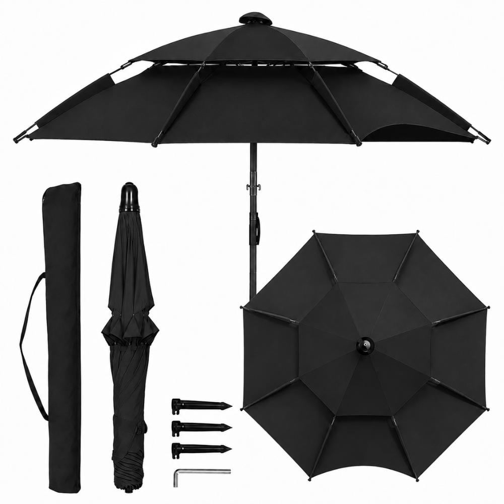 Regulowany parasol ogrodowy 2 m, 2,2 m, 2,4 m Parasol plażowy, wodoodporny, ogrodowy, na taras, kemping, plażę 13
