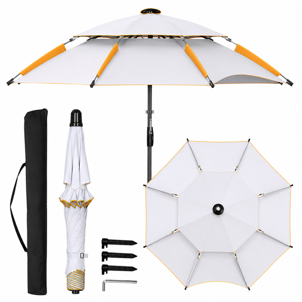 Regulowany parasol ogrodowy 2 m, 2,2 m, 2,4 m Parasol plażowy, wodoodporny, ogrodowy, na taras, kemping, plażę 14