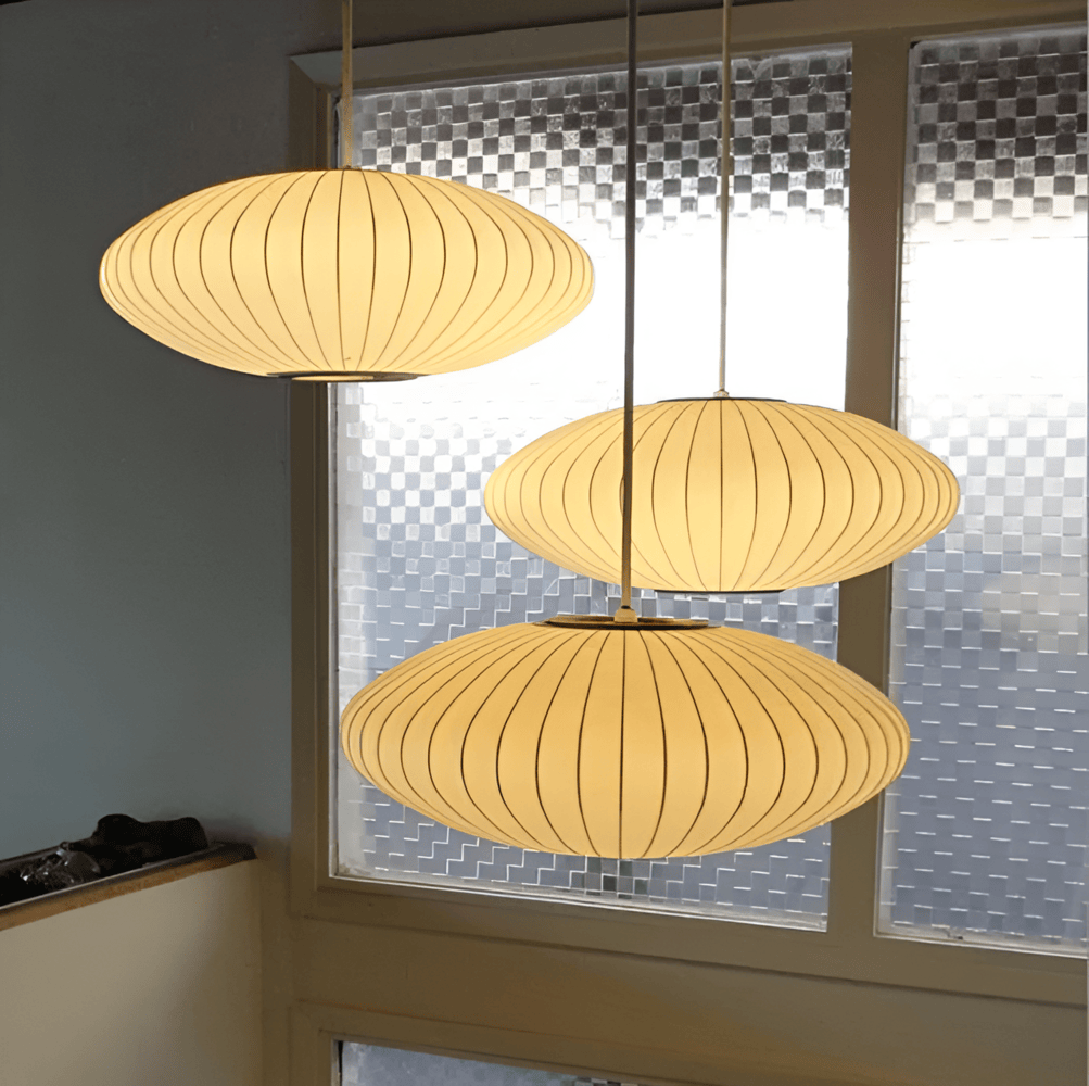 RoundRipples - Biały baldachim z tkaniny 50/60 cm, lampa wisząca typu bubble 5