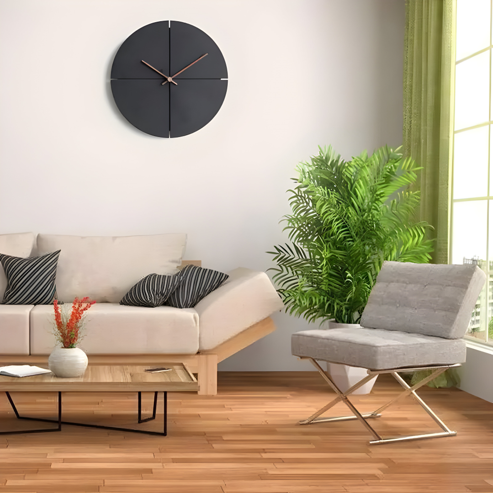 Zegar ścienny czarny 29 cm – nowoczesny cichy zegar okrągły lub kwadratowy do salonu