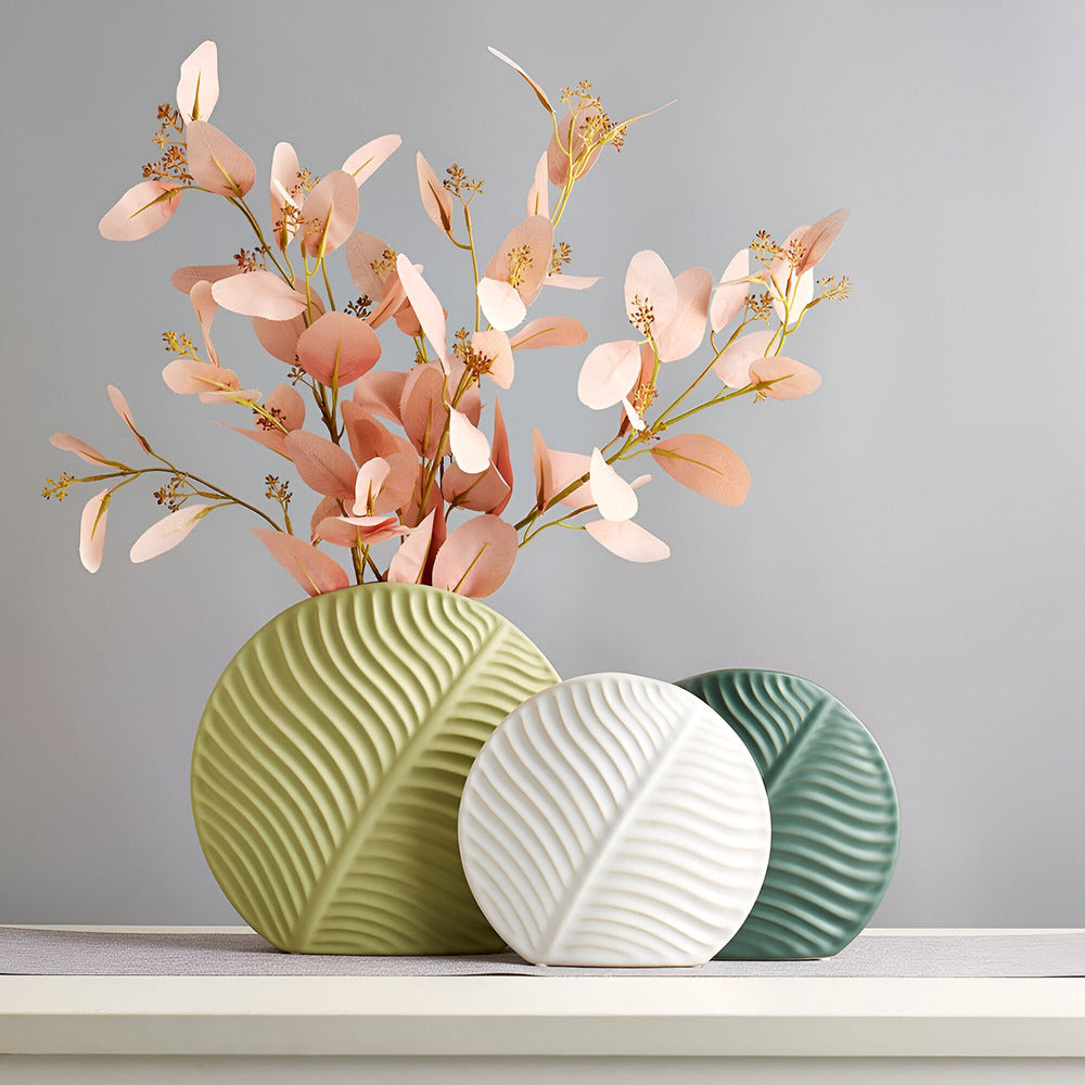 Wazon ceramiczny 18x20 do 31x34 cm – minimalistyczny wazon na kwiaty ręcznie robiony, 3 kolory