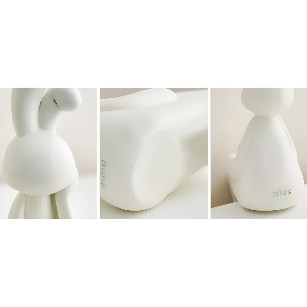 Zajączek wielkanocny figurka z kulą 19 do 22 cm – biała dekoracja z żywicy, 3 wzory