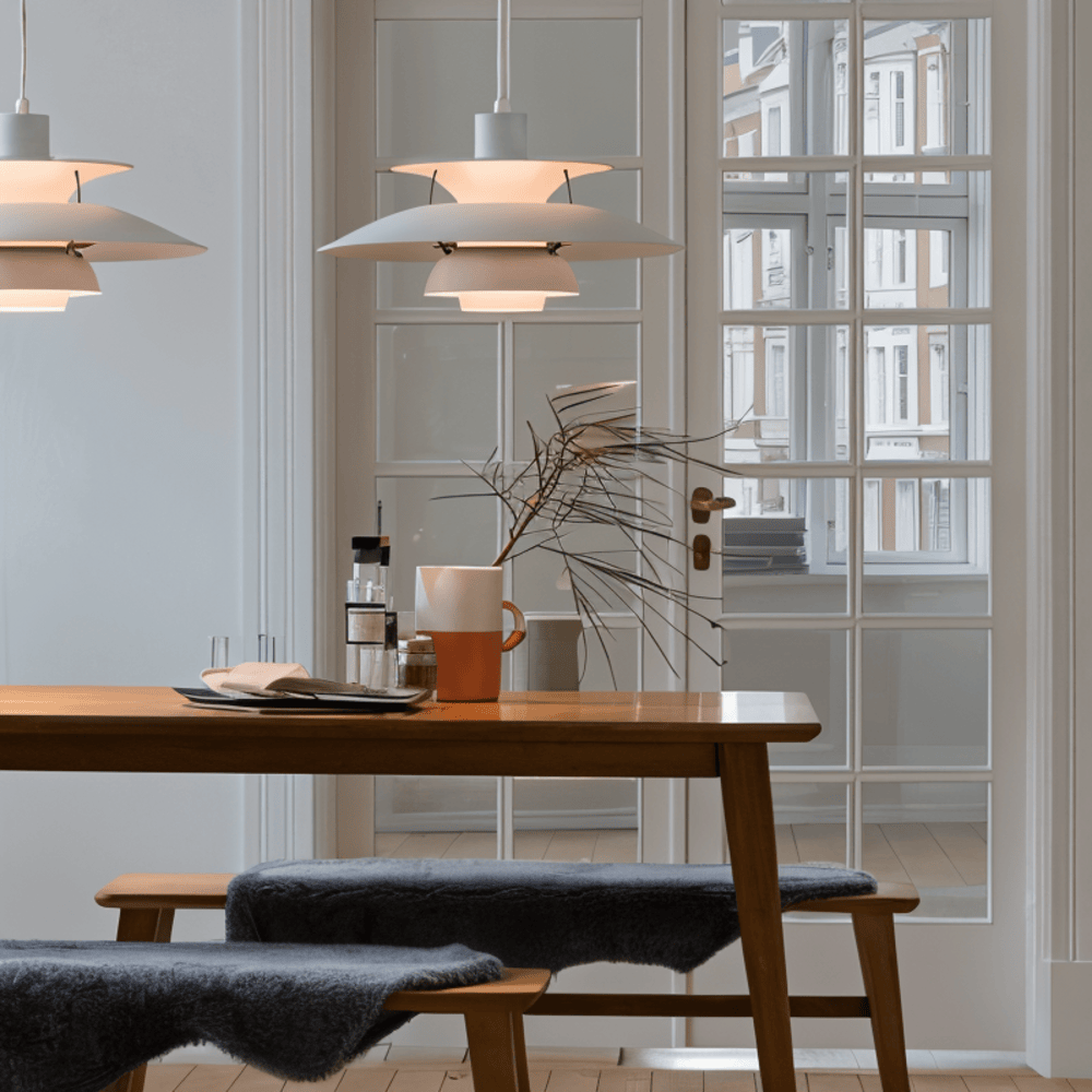 Skandynawska Metalowa Lampa Sufitowa - Klasyczna Wisząca w Ciepłym Stylu do Salonu i Kuchni - 6