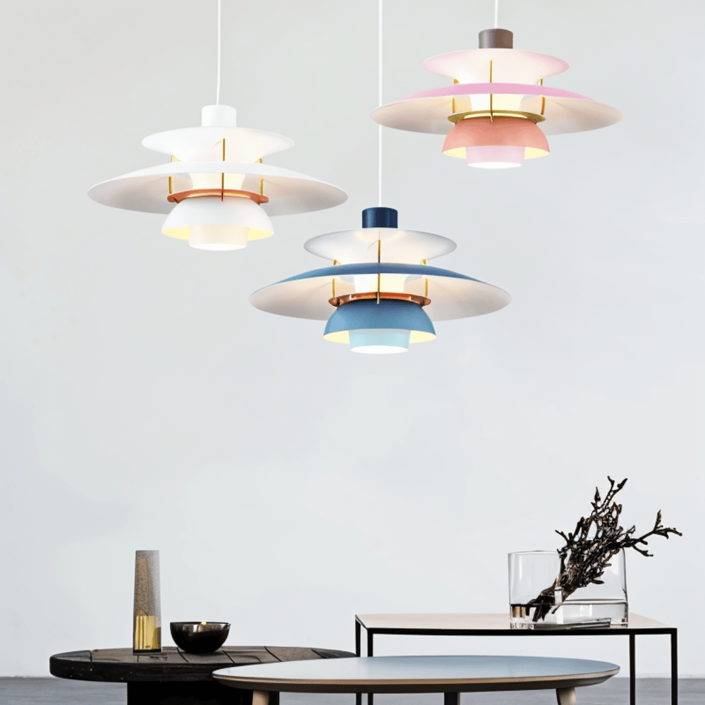 Skandynawska Metalowa Lampa Sufitowa - Klasyczna Wisząca w Ciepłym Stylu do Salonu i Kuchni - 9