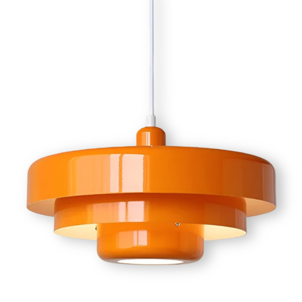 Skandynawska Pomarańczowa Lampa Sufitowa LED - Aluminium 35cm Elegancka do Salonów 0