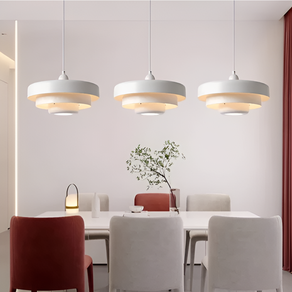 Skandynawska Pomarańczowa Lampa Sufitowa LED - Aluminium 35cm Elegancka do Salonów 1