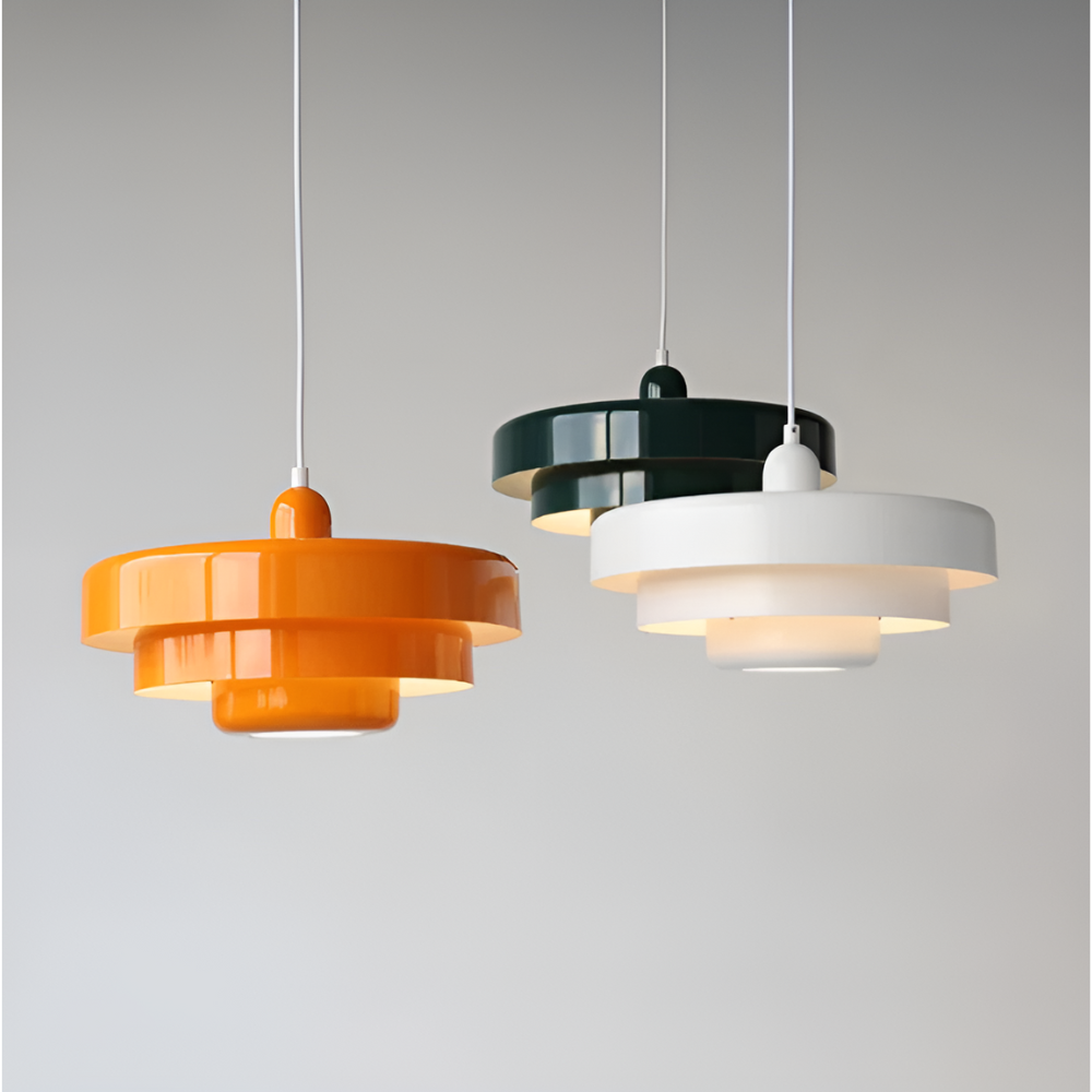 Skandynawska Pomarańczowa Lampa Sufitowa LED - Aluminium 35cm Elegancka do Salonów 2