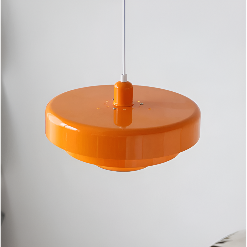 Skandynawska Pomarańczowa Lampa Sufitowa LED - Aluminium 35cm Elegancka do Salonów 3