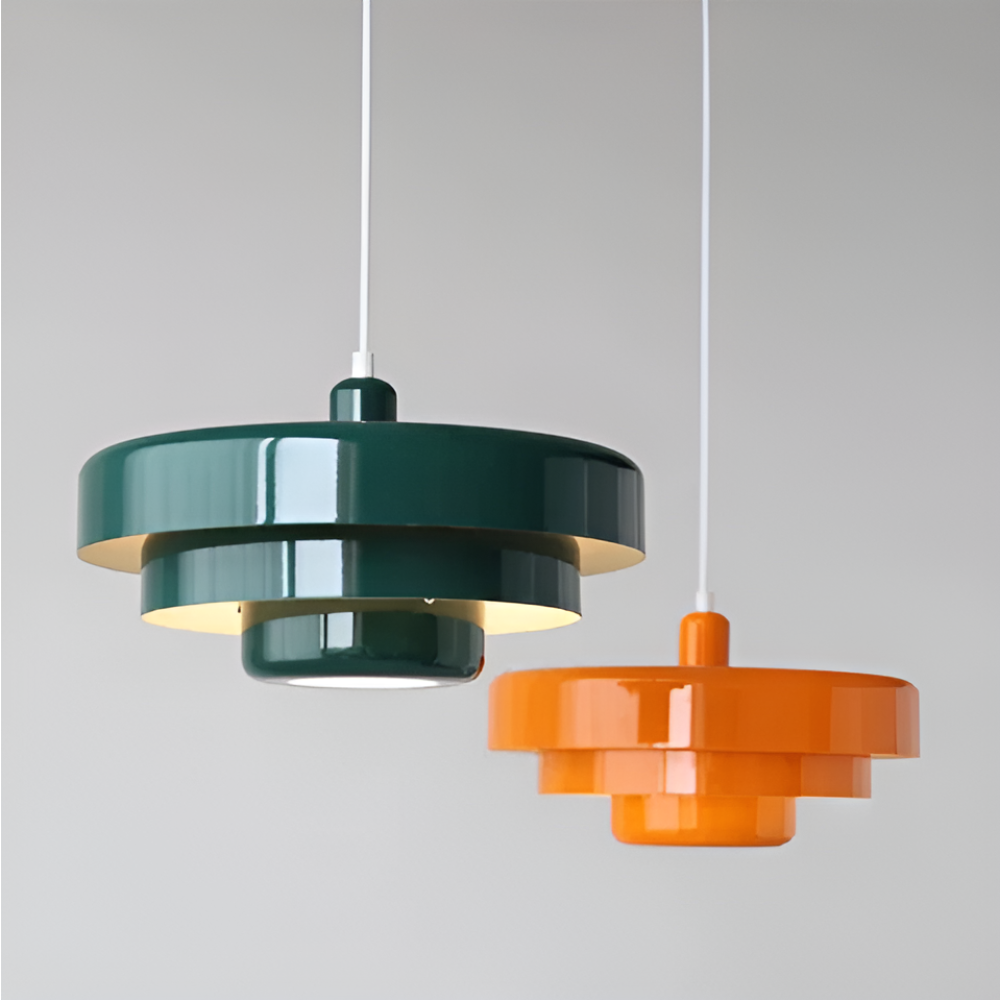 Skandynawska Pomarańczowa Lampa Sufitowa LED - Aluminium 35cm Elegancka do Salonów 4