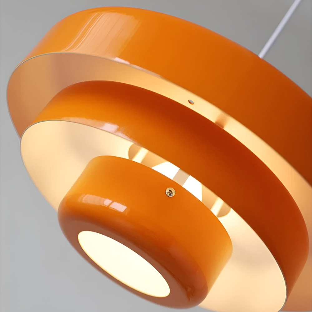 Skandynawska Pomarańczowa Lampa Sufitowa LED - Aluminium 35cm Elegancka do Salonów 5
