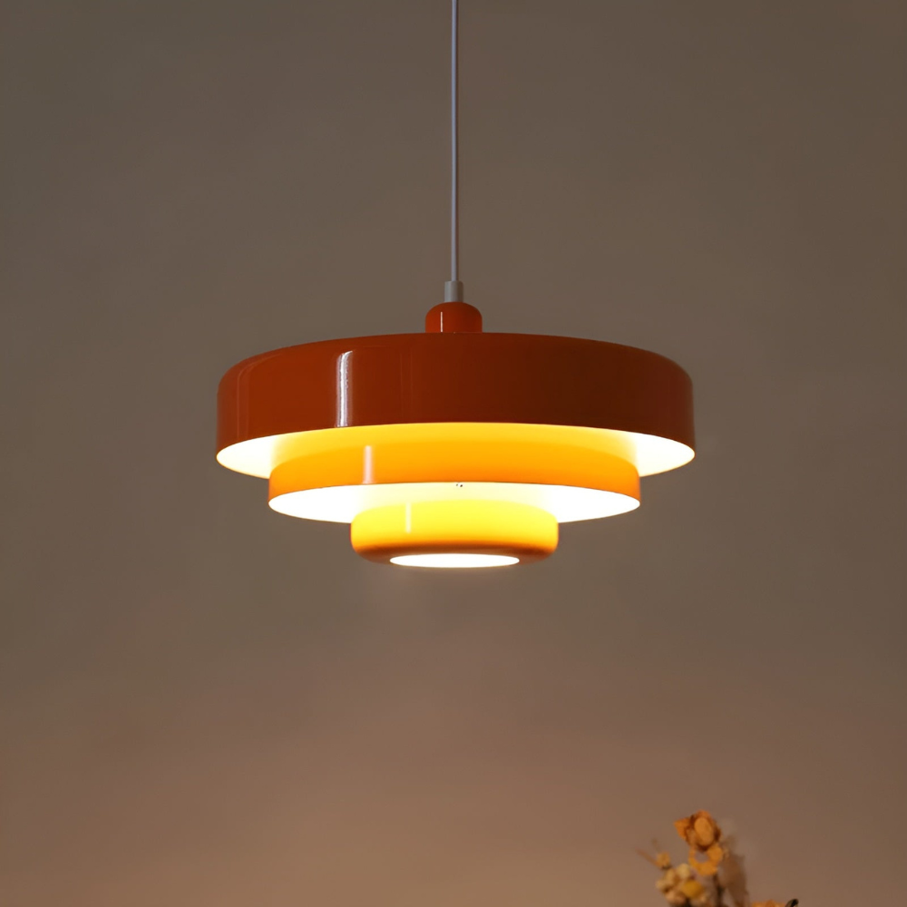 Skandynawska Pomarańczowa Lampa Sufitowa LED - Aluminium 35cm Elegancka do Salonów 6