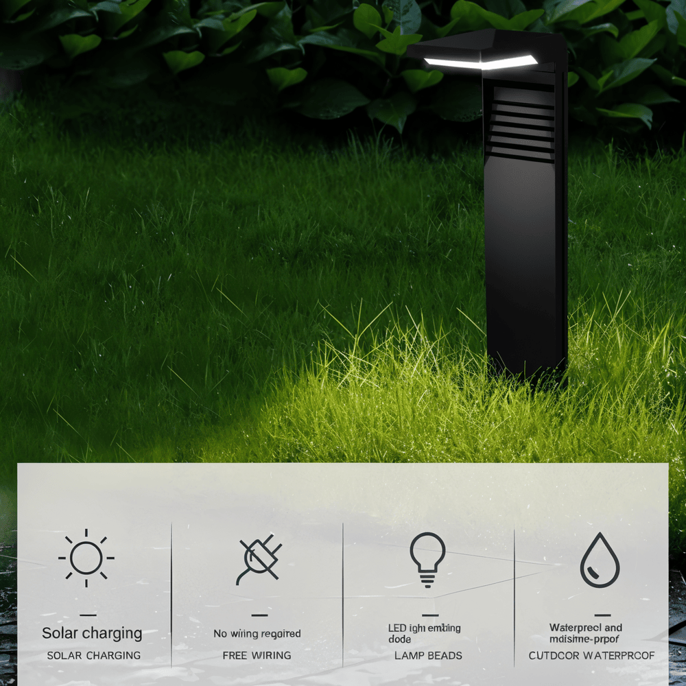 SolShine – lampy ogrodowe solarne w kształcie litery L z wodoodpornością IP66 2