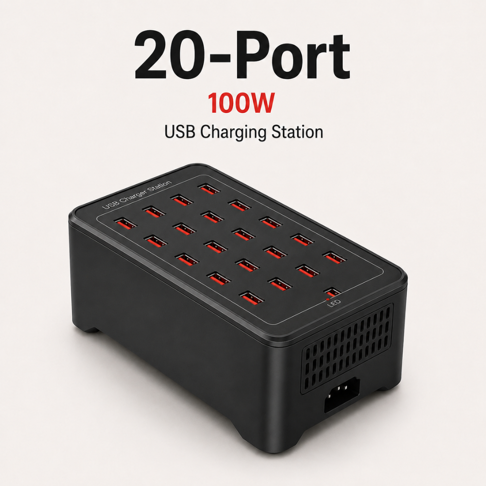 Stacja Ładowania USB 30 Portów – Wieloportowa Ładowarka 150W do Telefonów, Tabletów i Smartwatchy