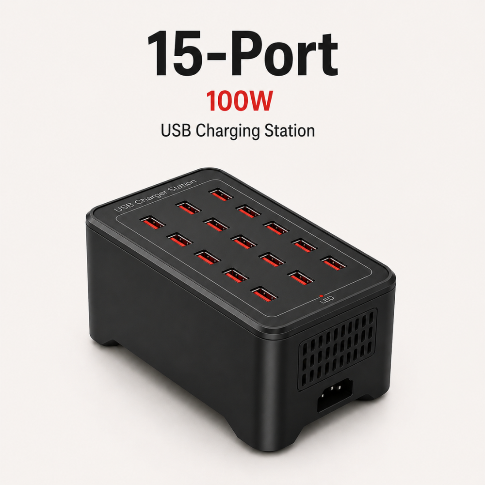 Stacja Ładowania USB 30 Portów – Wieloportowa Ładowarka 150W do Telefonów, Tabletów i Smartwatchy