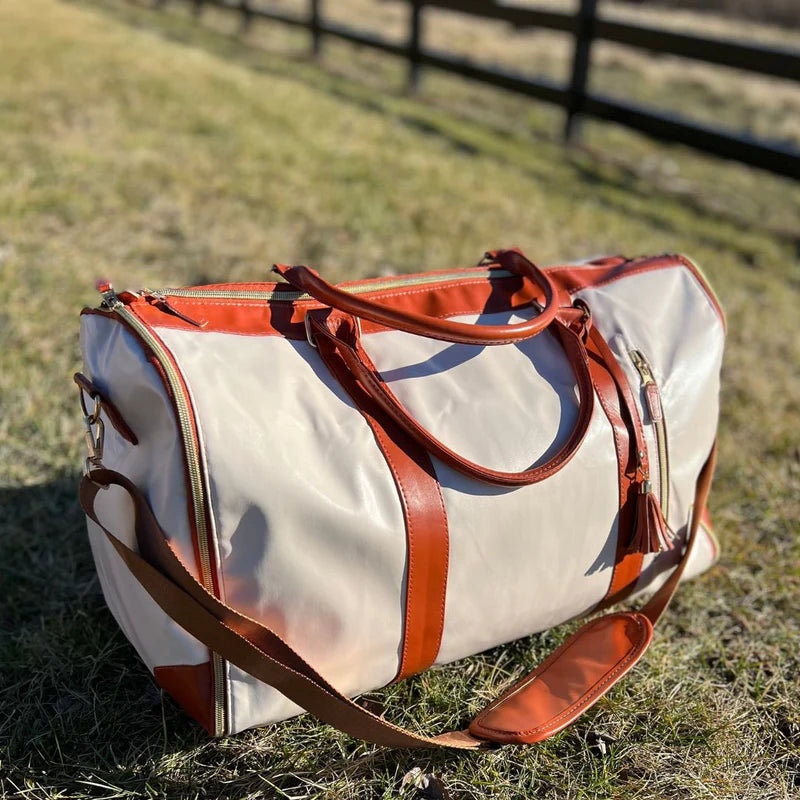 Stylowa Torba SuitBag dla Kobiet | Skórzana, Składana, Jasnoróżowa 2