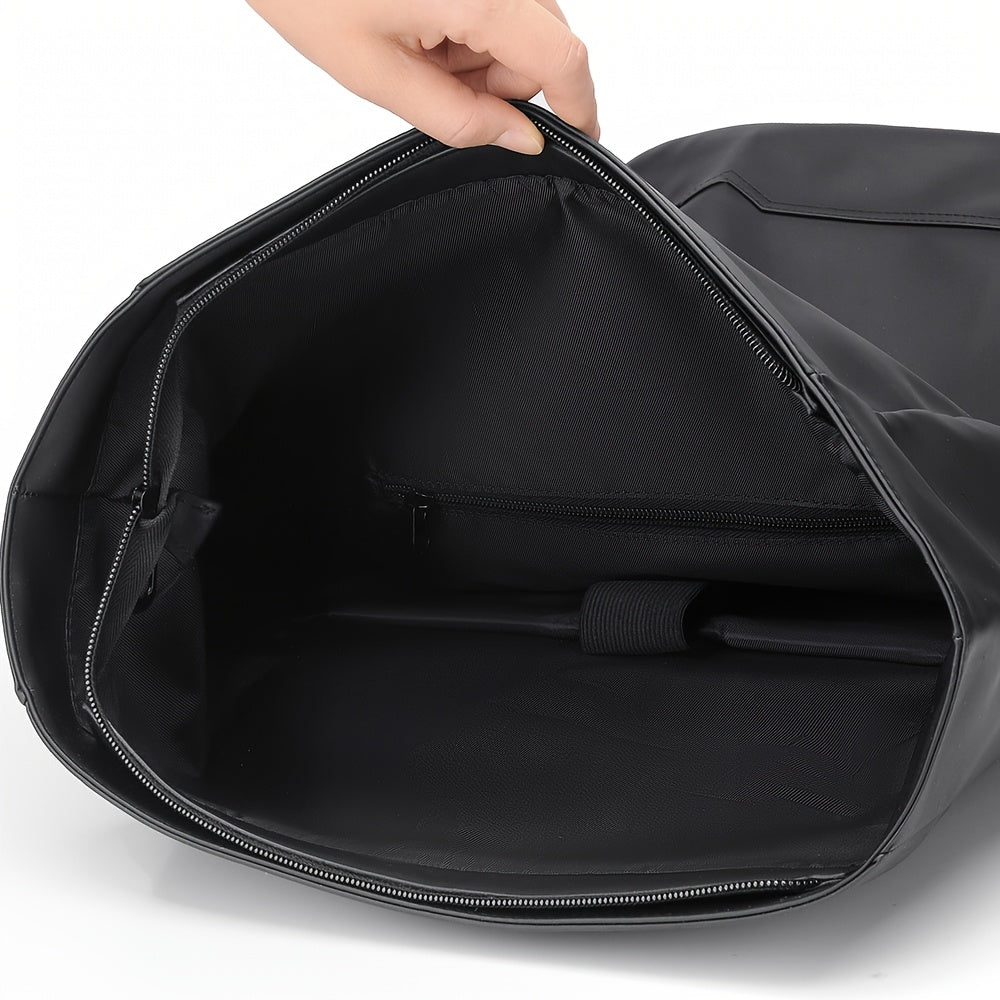 Stylowy Wodoodporny Plecak na Laptopa 31x18x44cm - Trwały Czarny Nylon dla Mężczyzn 4