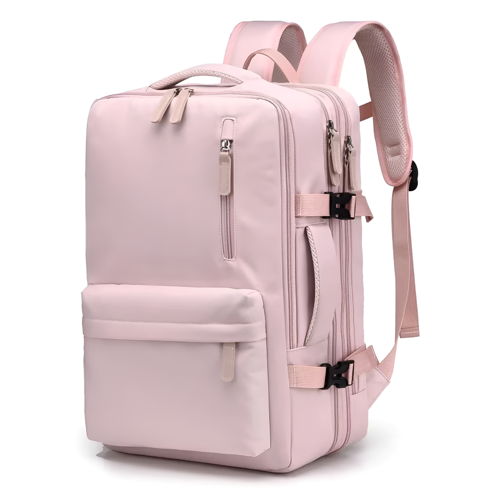 Wytrzymały, wodoodporny plecak 33x22x47cm - Nylon Czarny z funkcją ładowania USB do podróży 10