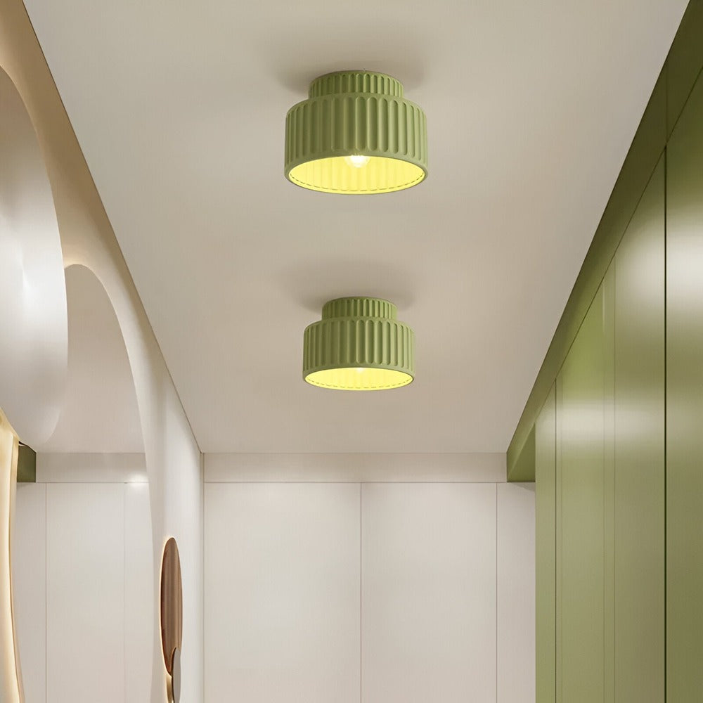 Żebrowana biała lampa sufitowa z żywicy - wpuszczana lampa sufitowa z krawędzią z żywicy 3