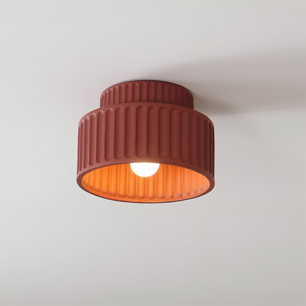 Żebrowana biała lampa sufitowa z żywicy - wpuszczana lampa sufitowa z krawędzią z żywicy 4