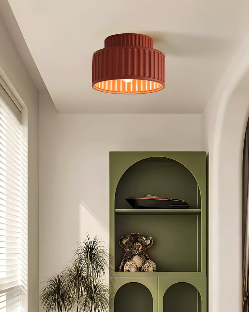 Żebrowana biała lampa sufitowa z żywicy - wpuszczana lampa sufitowa z krawędzią z żywicy 6