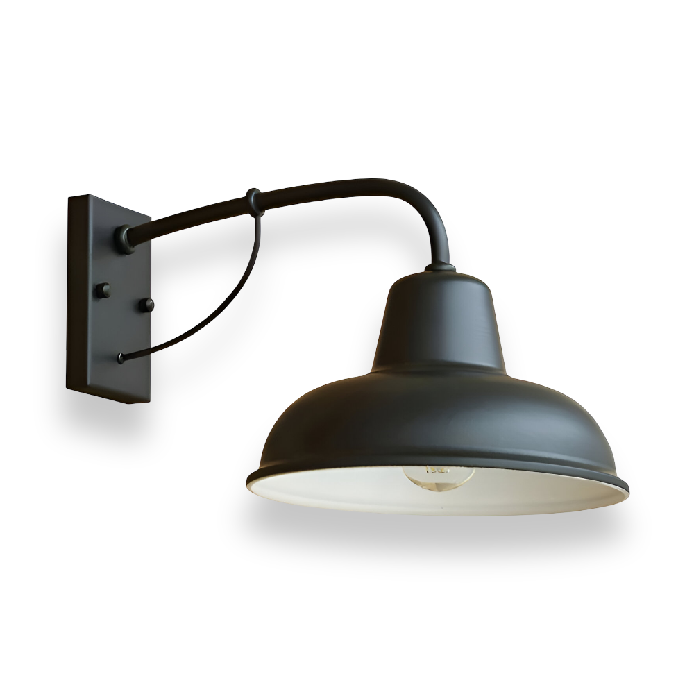 Żelazna lampa do korytarza - antyczna lampa stodołowa - czarna lampa ścienna w stylu industrialnym 0