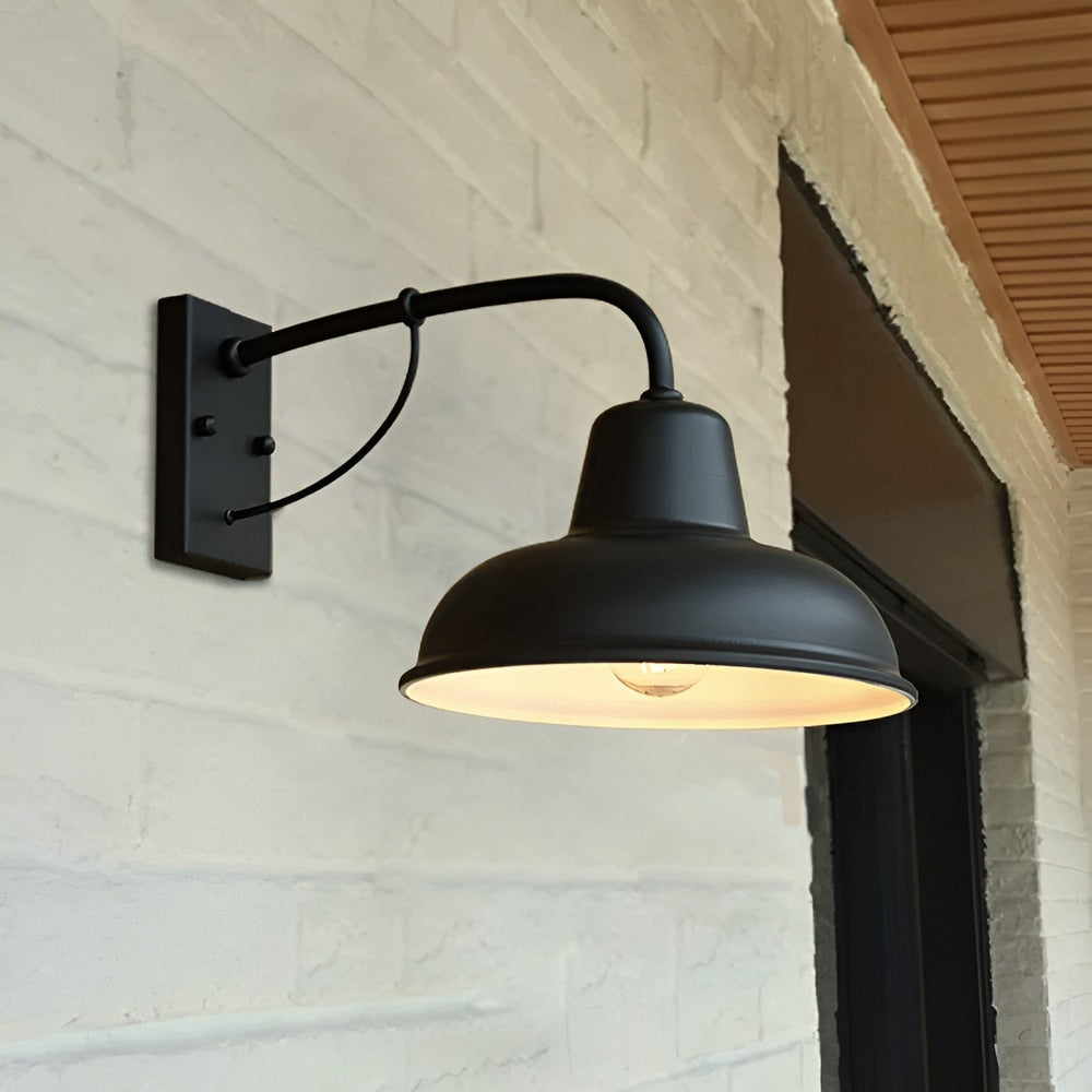 Żelazna lampa do korytarza - antyczna lampa stodołowa - czarna lampa ścienna w stylu industrialnym 4