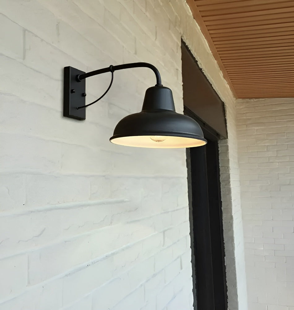 Żelazna lampa do korytarza - antyczna lampa stodołowa - czarna lampa ścienna w stylu industrialnym 5