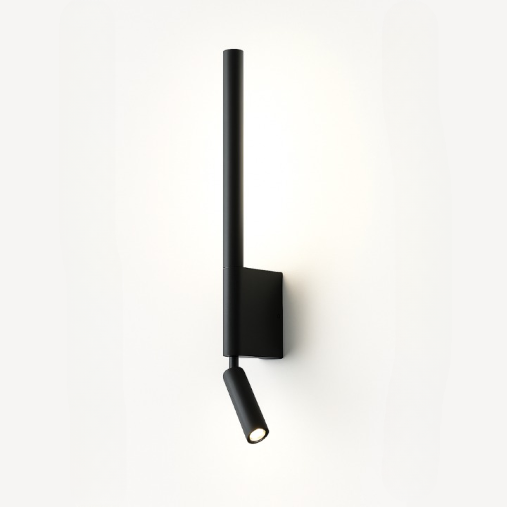 Czarny kinkiet ścienny, neutralna biel 4000 K