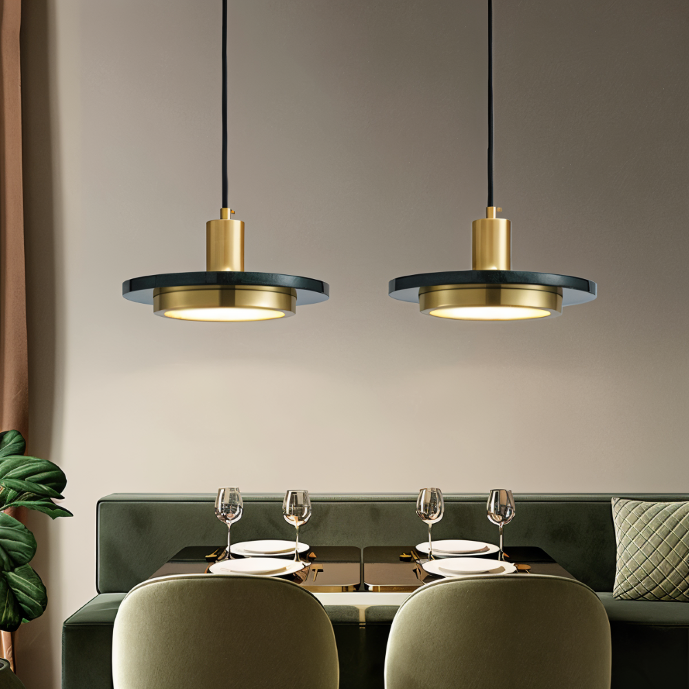 Lampa wisząca nad stół LED z marmurem – zdjęcie 2