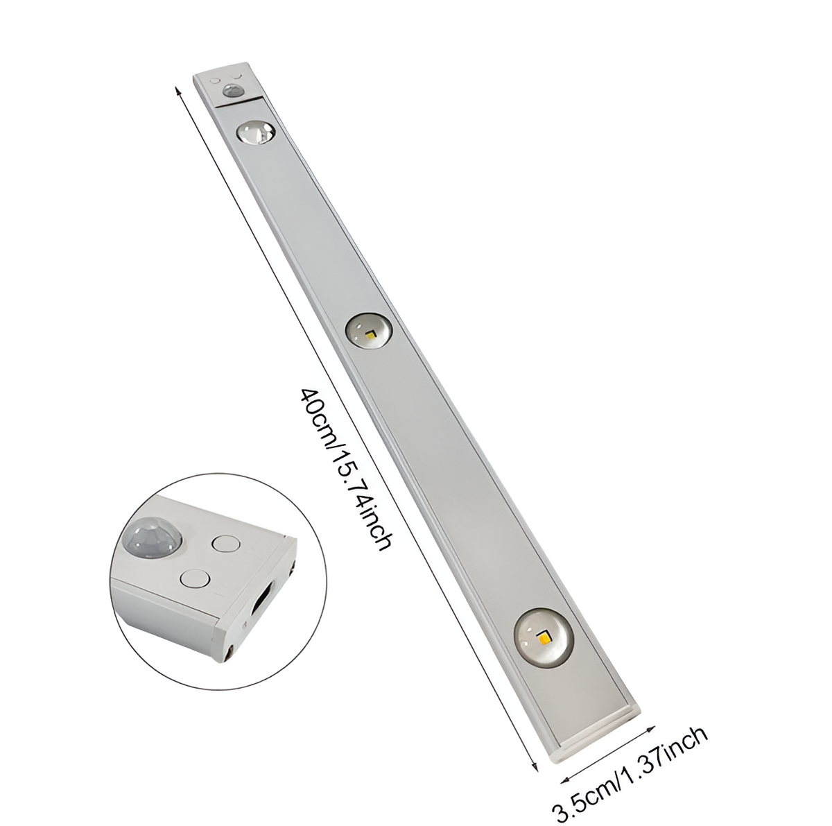 Wymiary lampki z czujnikiem ruchu 40 cm