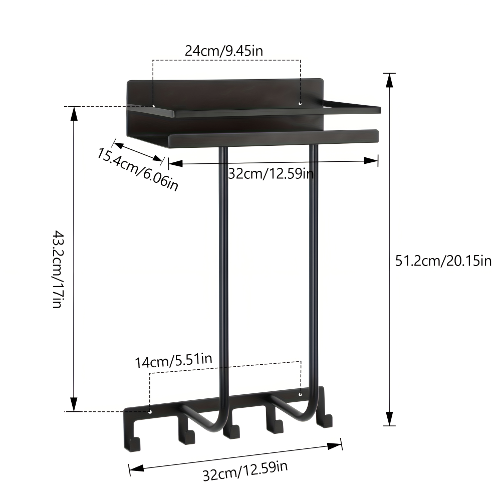 Wymiary półki: 51,2 cm wysokości i 32 cm szerokości