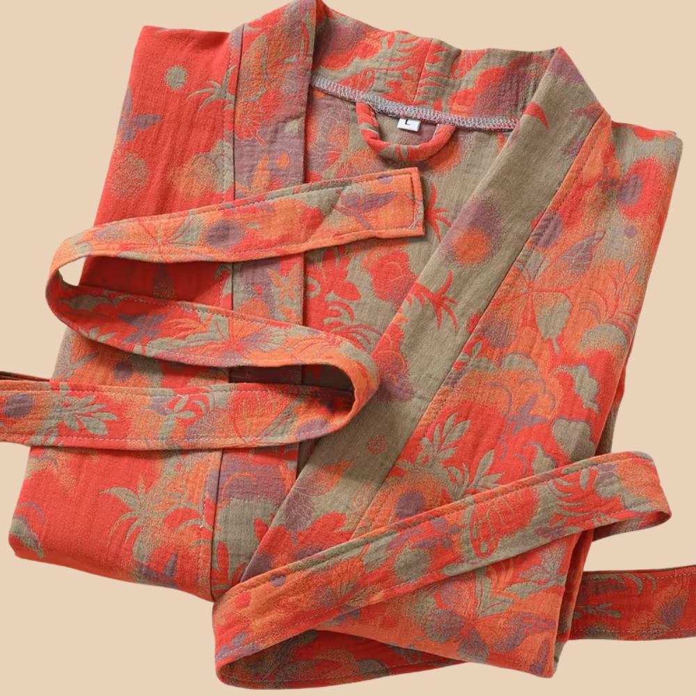 Szlafrok kimono z gazy po kąpieli