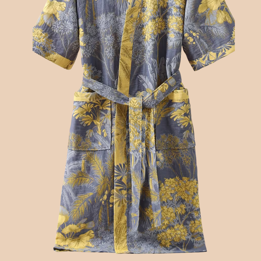 Naszyte kieszenie szlafroka kimono