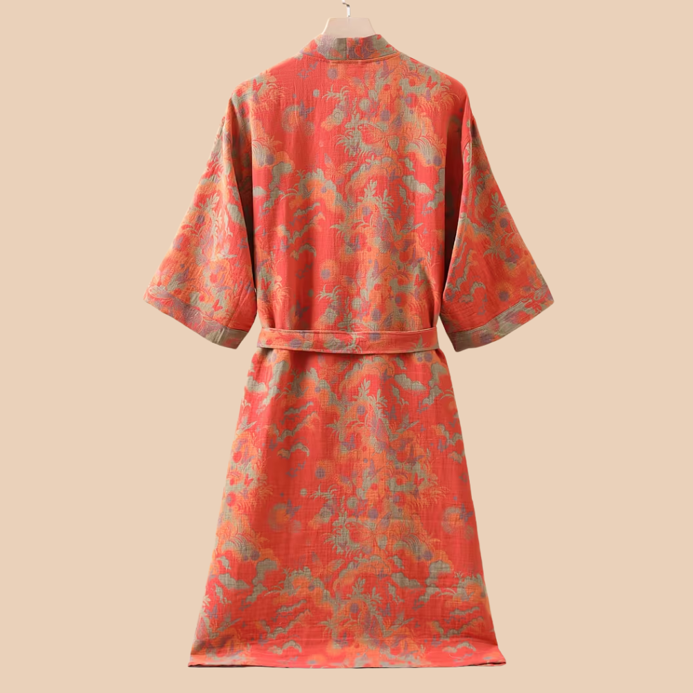 Szlafrok kimono unisex w aranżacji domowej