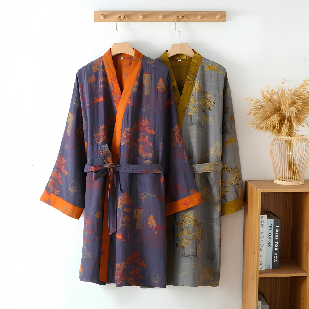 Luźny krój szlafroka kimono