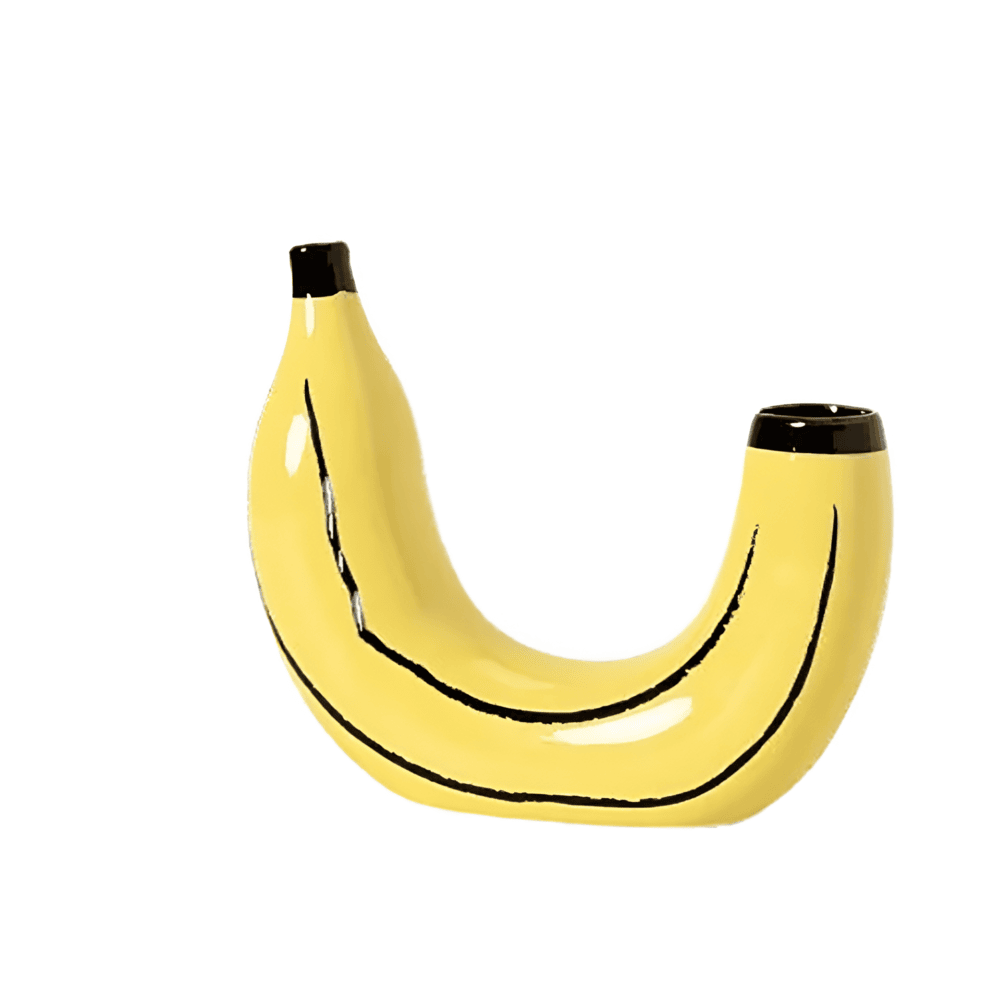 Designerski wazon w kształcie banana, widok z boku